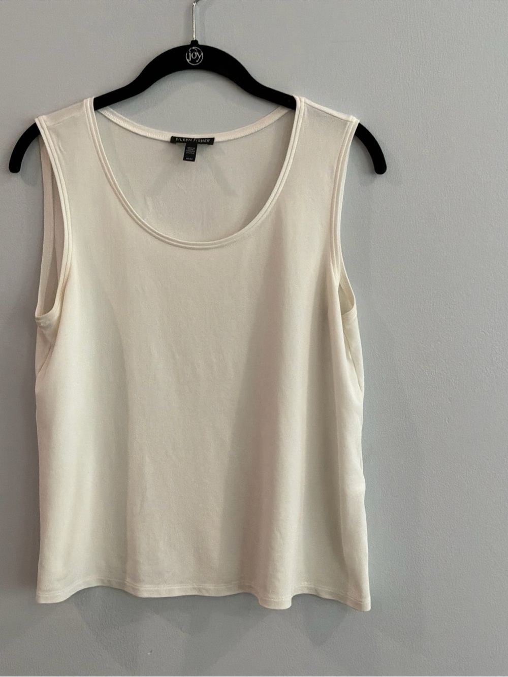Eileen Fisher Cream Classic Scoop Neck Tank